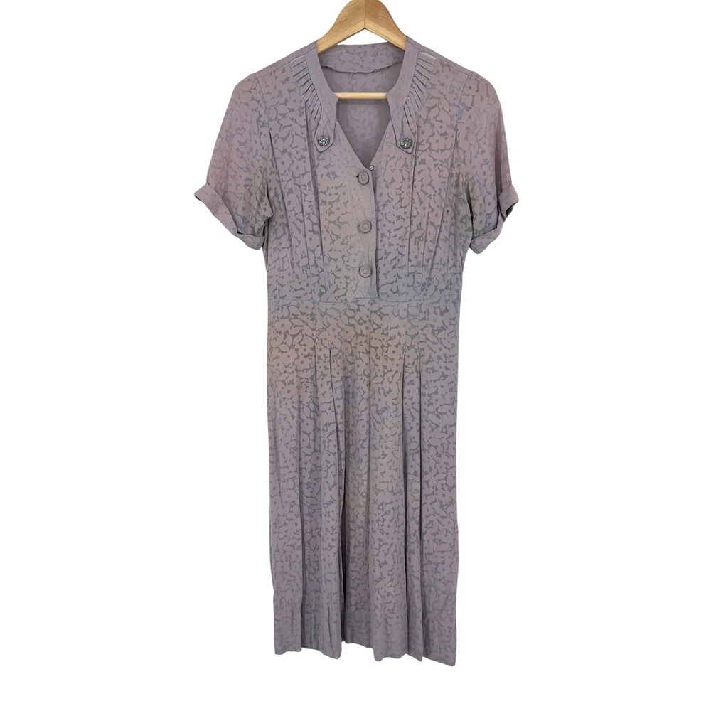 Vintage 1940s Lavender Floral Dress AS IS